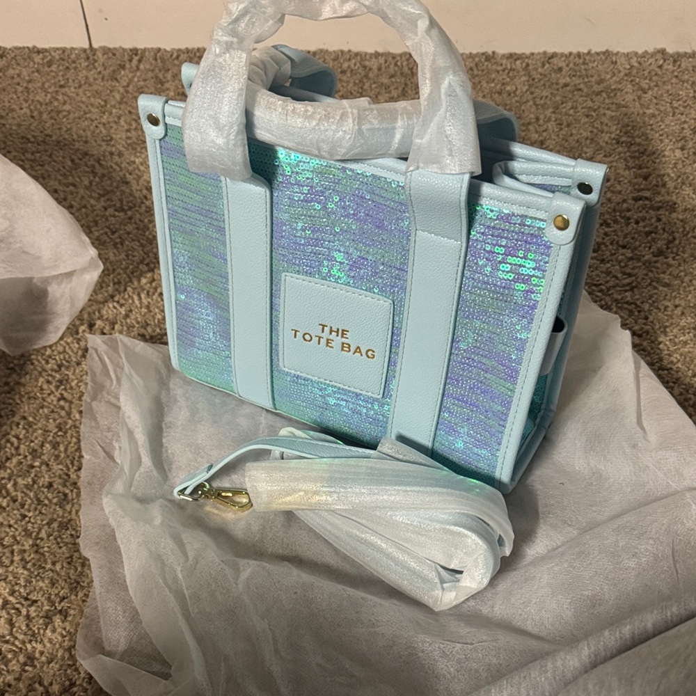 Iridescent Blue Tote Bag